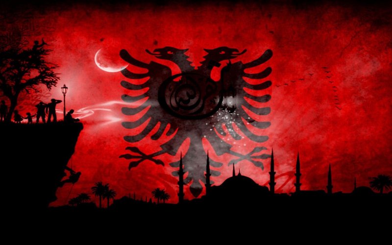 bandiera-albania-quadro-artistico